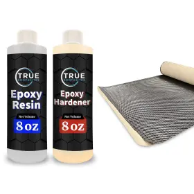 True Composites 852418008112 Carbon Fiber Sheet And Epoxy Resin Kit 36 Inch X 14 16oz Clear