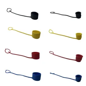 Lx-iso-cap-4colour-3 Undercarriage Lx-iso-cap-4colour-3/8 4sets Rubber Dust Caps/plugs For 3/8 Body Flat Face Hydraulic Bobcat Skid Ste