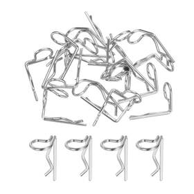 Uxcell 632702271107 20pcs 90-degree Angle Rc Body Clips Bent Springy R Pins 20x1.2x9.5mm Silver