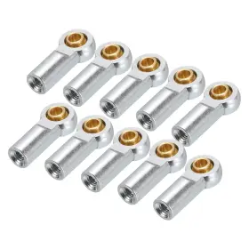 Uxcell 724117608156 10pcs M3xl19mm Lever Steering Linkage Rod Ball Joint Metal Silver Tone For Car