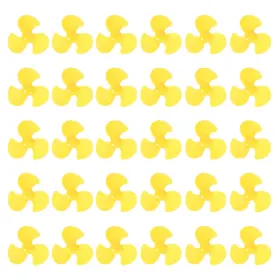 Uxcell 783243068579 30pcs 2mm Dc Motor Shaft Propellers 30mm 3-blade Propeller Yellow