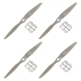 Uxcell 786527358137 4pcs Rc Propellers 2 Vane Blades Props 6 Inch X4 Grey With Adapter Rings