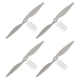 Uxcell 786527358212 4pcs Rc Propellers 2 Vane Blades Props 11 Inch X 5.5 Grey With Adapter Rings