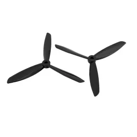 Hy001-04701 Uxcell Pair 6x4.5 Inch 3-vanes Rc Airplane C Propeller Black W Hole Adapter