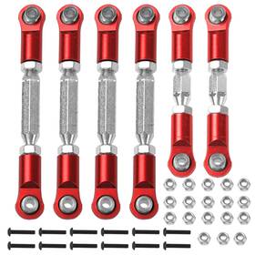 Vgoohobby 747749245988 Metal Turnbuckles Rod Camber 68-80mm Long 54-67mm Short Red