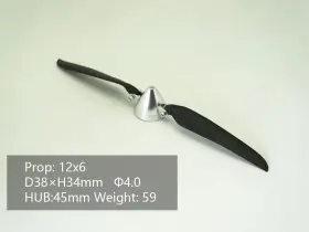 Viloga 434657242865 Rc Plane Folding Propeller 12 6 Inch With Spinner Size D38 H34mm And Motor Shaf
