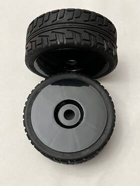 Vision 119b 1/8 Scale Wheels With On Road Tires Black X 1 Pair
