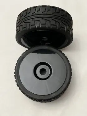 119b Vision 1/8 Scale Wheels With On Road Tires Black X 1 Pair