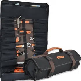 18-compartment Welkinland Wo0067 Tool Roll - Waxed Canvas Waterproof 17 Inch Organ