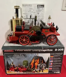 D305 Wilesco Steam Engine Fire Truck Made In West Germany With Box