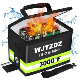 Dcb-01 Wjtzdz Upgraded Lipo Battery Fireproof Explosionproof Safe Standard Size Dark Black