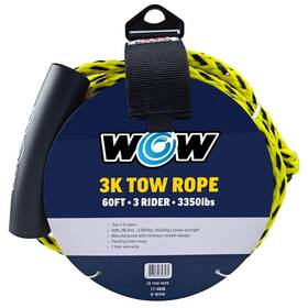 Wow Sports 17-3030 Tow Rope Yellow 3k Towing Capacity