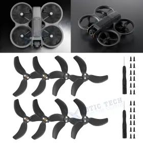 Dj15bk Xotic Tech 2 8x Black Tips Spare Blades Props For Dji Avata Drone Accessories Light Weight