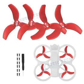 Dj15r Xotic Tech 4pcs Propellers Rc Drone Wing Accessory Pc Red Stripe With Screws For Dji Avata 2