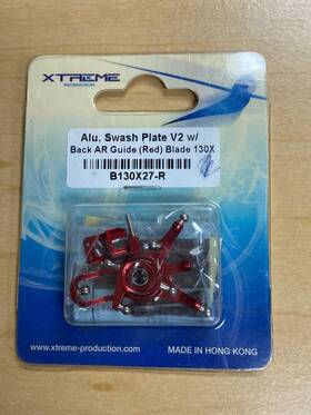Xtreme Production B130x27-r Aluminum Swash Plate V2 With Back Ar Guide Red Blade 130x