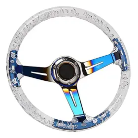 Acrylic-01 Yehicy 14 Inch Transparent Acrylic Racing Steering Wheel 6 Bolt Neo Chrome Universal Gol