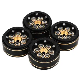 Scx24-154 Yhx New 48g Brass 1.0 Beadlock Wheel Rims For 1/24 1/18 Trx4m Scx24 Ax24 Fcx24 Fcx18