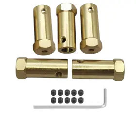 Zp108 Yoszanlity 5 5pcs 7mm Bore Brass Couplers Hexagon Motor Shaft Coupling Flexible Connector