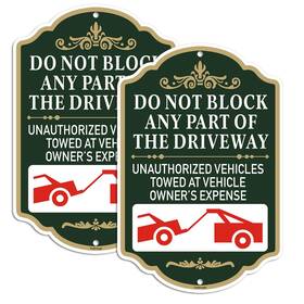Yuzkouge Dnbapo1218 Large Do Not Block Any Part Of The Driveway Sign - 2 Pack 12 Inch X 18