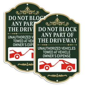 Dnbapo1218 Yuzkouge Large Do Not Block Any Part Of The Driveway Sign - 2 Pack 12 Inch X 18