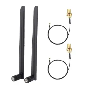 Zopscbs4vnzhge5 Zopsc 2pcs M.2/ngff Network Card Cable And 2x 6dbi Antenna For 9260ngw Black