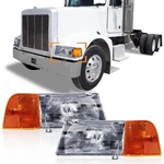 Hpdmauto Headlight With Corner Lamp Fit For Peterbilt 385/377 Pair, Chrome New. Price: $232.99.