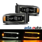 Alpharex For 02-05 Ram Led Drl/turn Signal Black Projector Headlights New. Price: $445.00.