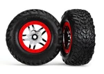 Traxxas 6891R Tire/wheel Glued S1 Compound Chr/red Beadlock Style (2): Slash 4X4 New. Price: $24.95.