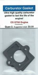 Os GT60 Carburetor/intake & Reed Plate Gasket 2 Pack-nip New. Price: $8.99.