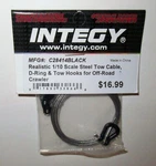 Integy Realistic 1/10 Scale Steel Tow Cable, D-ring & Hook #C28414BLACK New. Price: $16.99.