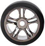 Traxxas 6479 S1 Slick Tires Pre-glued Split Spoke Black-chrome (front) (pair) New. Price: $77.15.