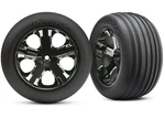 Traxxas 3771A Ribbed Tires 2.8 Black Chrome Star Wheels For Front Of Rustler New. Price: $26.95.