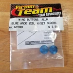 Associated 6193B Super Wing Buttons Aluminum W/set Screw Blue New Old Stock. Price: $29.95.