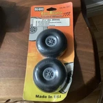 Dubro 325T Low Bounce Treaded Wheels 3-1/4" Dia. In Pack Nos New. Price: $15.00.