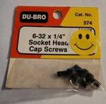 Du-bro Cap Head Machine Screws 6-32X1/4" Hex Drive Dubro Rc Hardware Pcs 574 New. Price: $5.29.