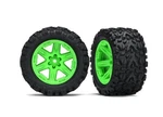 Traxxas Rustler 2WD Rear Mounted Wheels And Tires Green 6774G New. Price: $25.95.