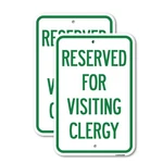 Reserved For Visiting Clergy Heavy Gauge Aluminum Parking Sign New. Price: $41.99.