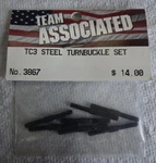 Team Associated TC3 Steel Turnbuckle Set 3867 New. Price: $18.50.