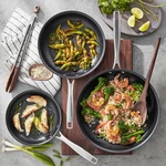 Member's Mark 3-PIECE Hard Anodized Fry Pan Set New. Price: $78.11.