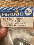 Hirobo #0414-187-CLUTCH Bell With GEAR-12T-HELICOPTER Part-rare New. Price: $39.99.