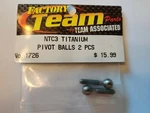 Vintage Factory Team Associated NTC3 Titanium Pivot Ball. Part #1726 New. Price: $20.00.