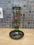 Woodstream Hummingbird Feeder Hand Painted Wheatfield Green Glass 10 Euc Used. Price: $55.00.