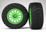 TRA7473X Traxxas Green 12-SPOKE Rally Wheels W/ Tires (2) New. Price: $24.95.