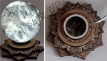 Wood Lotus Led Light Base White Usb Crystal Sphere Stand Switch New. Price: $20.00.