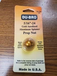 Dubro 744 5/16-24 Aluminum Spinner Prop Nut Gold New. Price: $15.00.