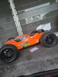 Vintage Kyosho Inferno /MP777 St-rr Truggy Used. Price: $500.00.