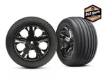 Traxxas 3771A - Alias Tires, All Star Wheels, Black Chrome, Front, 2WD (2) New. Price: $26.95.