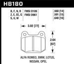 Hawk Hp Plus HB180N.560 Disc Brake Pads Street/track Plug-n-play Fade Resistant New. Price: $116.99.