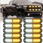 Xprite White Amber 12 Led Strobe Light Kit 10 Surface Flush Mount Grill Hazard New. Price: $48.32.