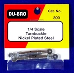 Du-bro 1/4 Scale Nickel Plated Steel Turnbuckle Package Of 2 )( Cat. # 300 New. Price: $15.25.